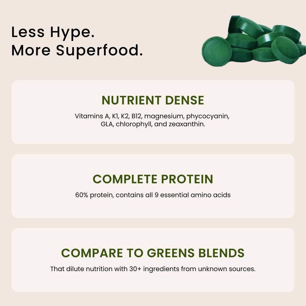 Person holding Nutrex spirulina bottle for easy daily use.