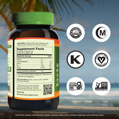 Close-up of Nutrex Hawaii Spirulina label, highlighting Kona farm origin and purity.