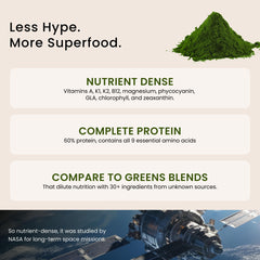Nutrex Hawaii spirulina powder dissolving in water for quick nutrient mix.