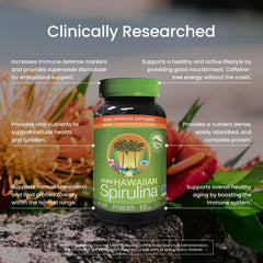 Nutrex Hawaii Spirulina jar on kitchen counter ready for daily smoothies
