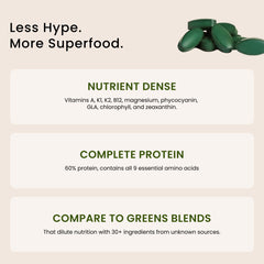 Nutrex Hawaii spirulina tablets on hand for convenient wellness support.