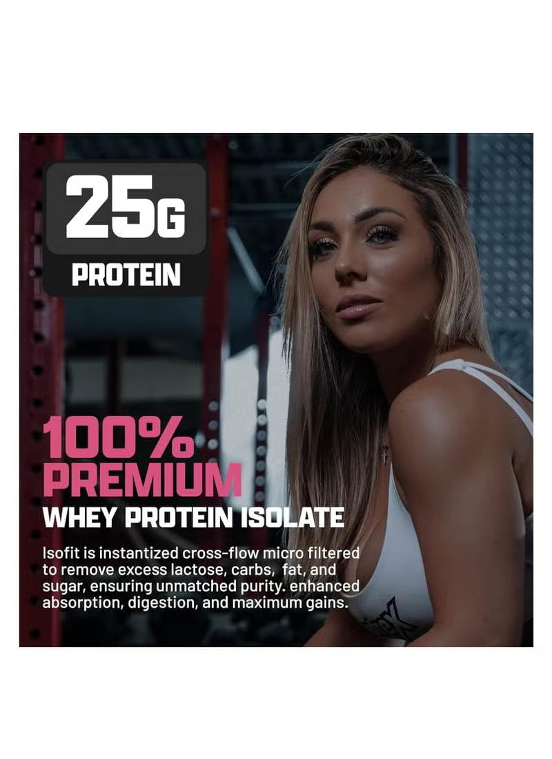 Nutrex IsoFit strawberries cream serving showcases flavorful, low-sugar protein option