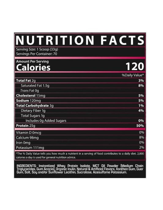 Nutrex IsoFit whey powder jar highlights pure whey isolate for clean strength