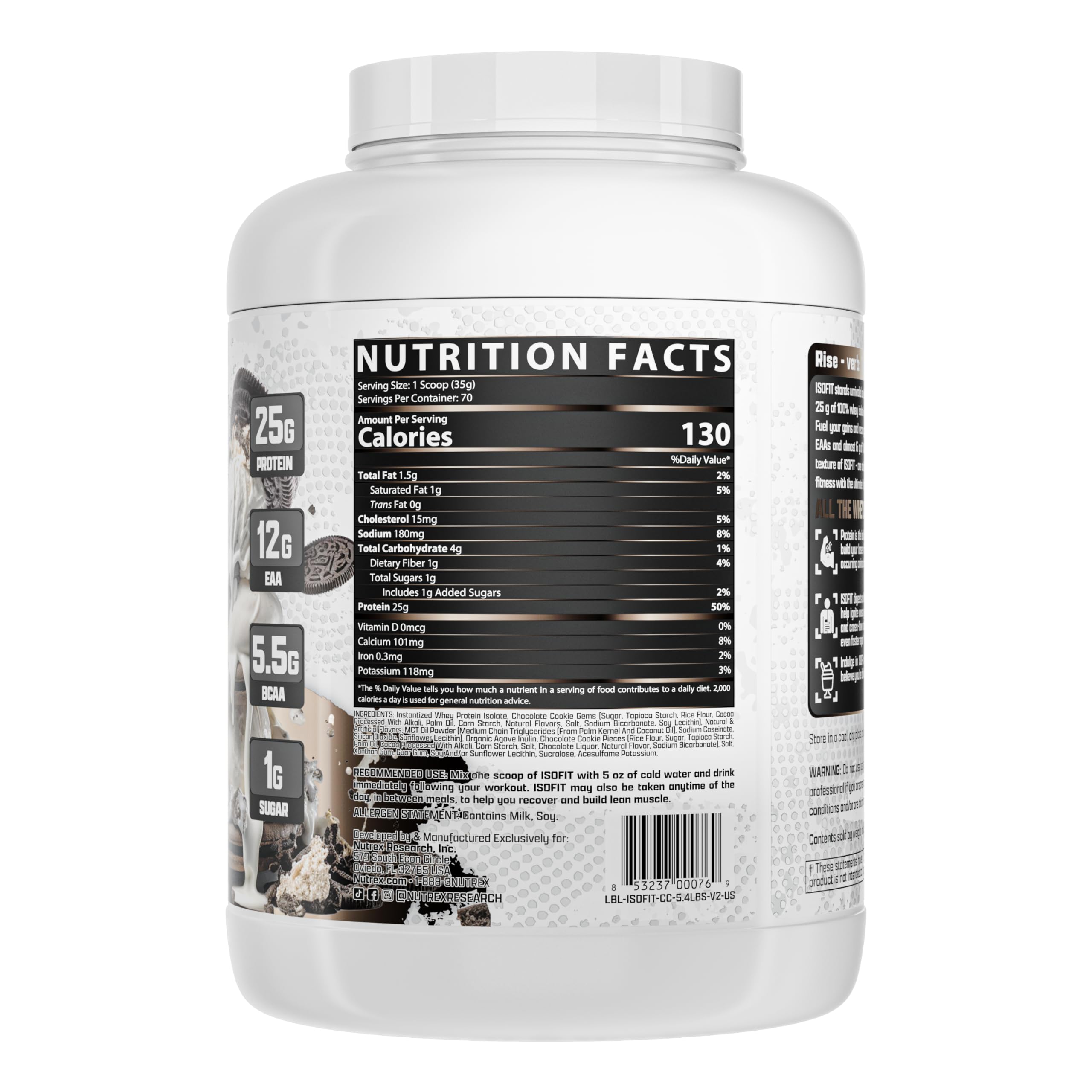 Nutrex IsoFit whey protein in gym setting inspires post-workout recovery.