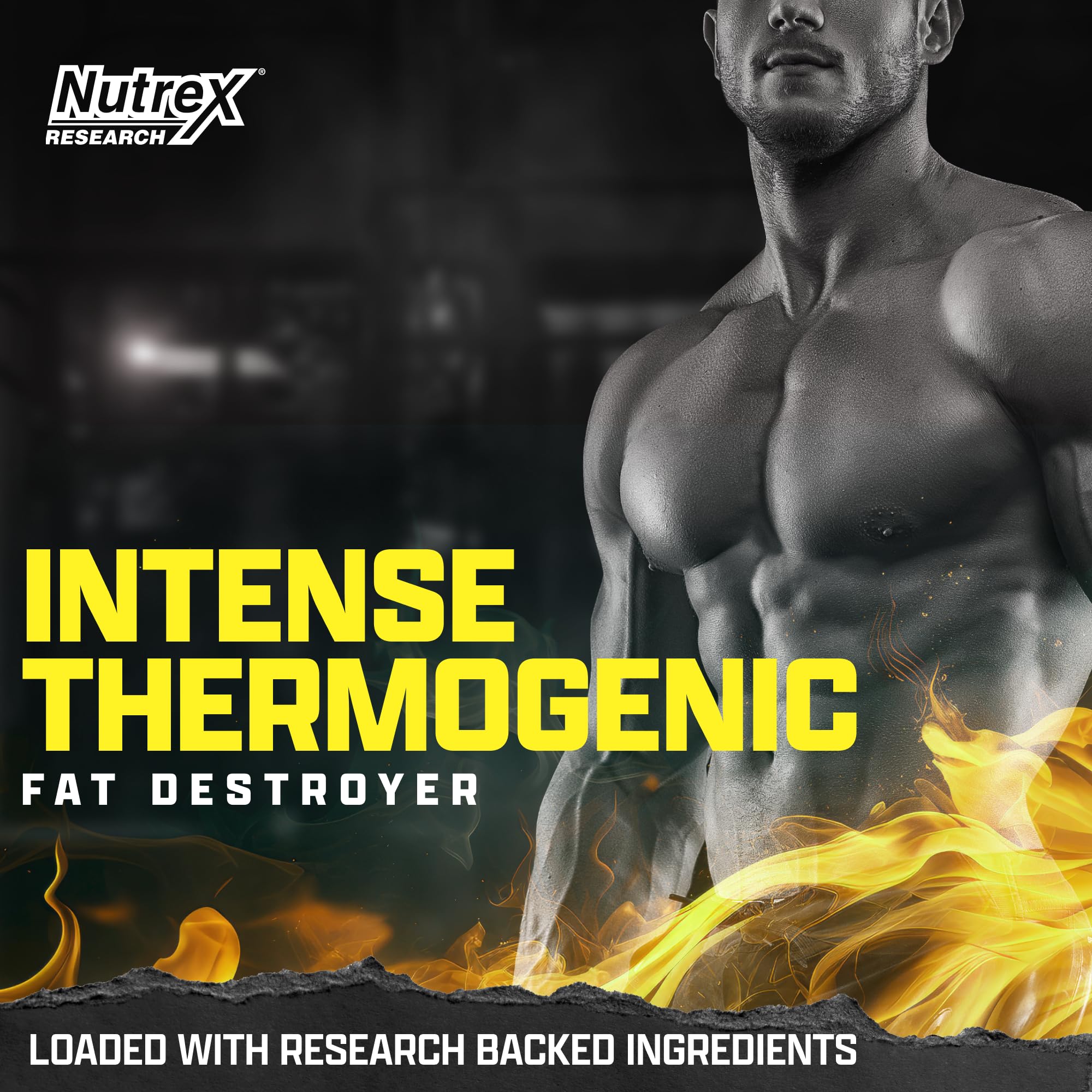 Close-up of Nutrex Lipo6 Black Intense capsules delivering sustained focus