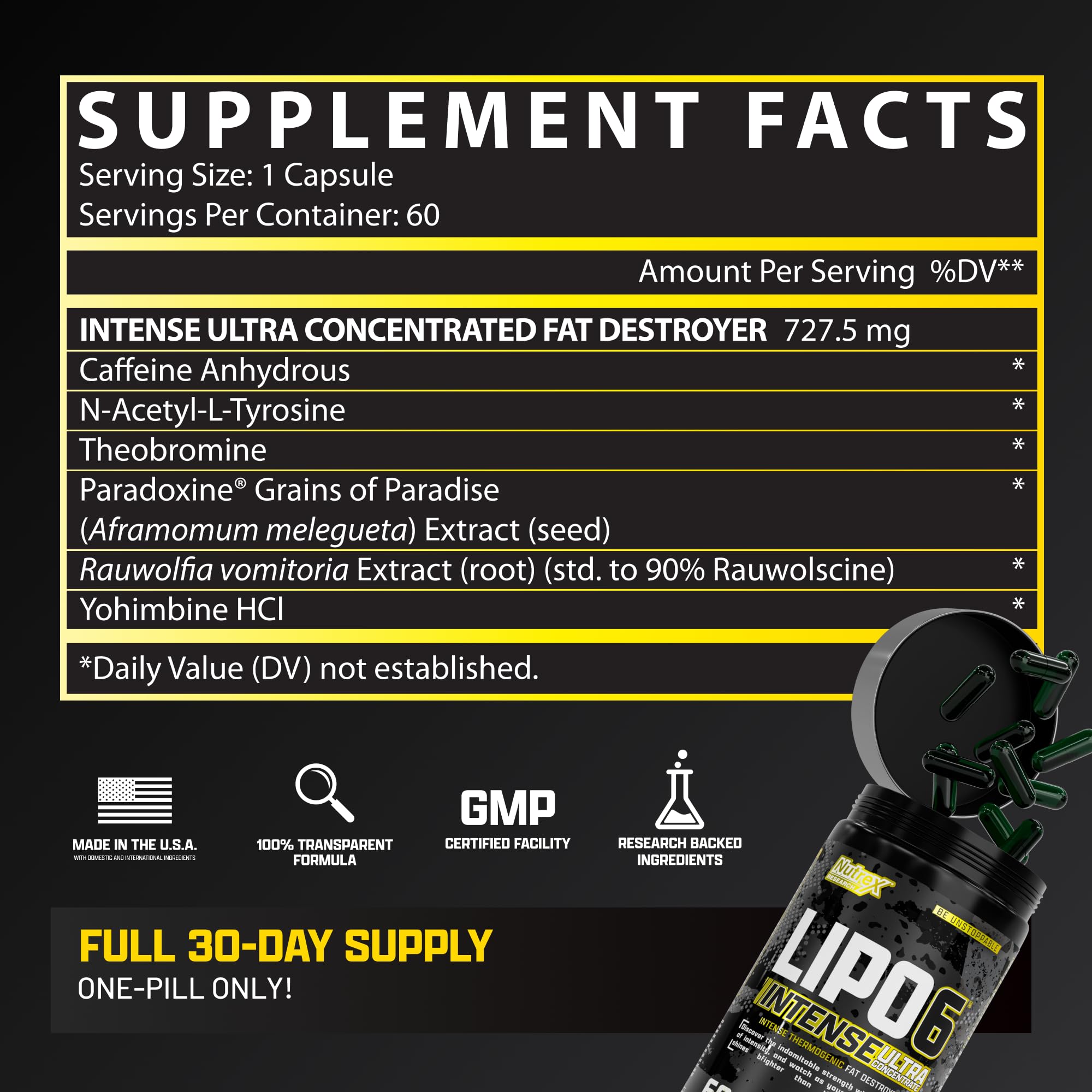Energetic boost from Nutrex Lipo6 Black Intense during workouts