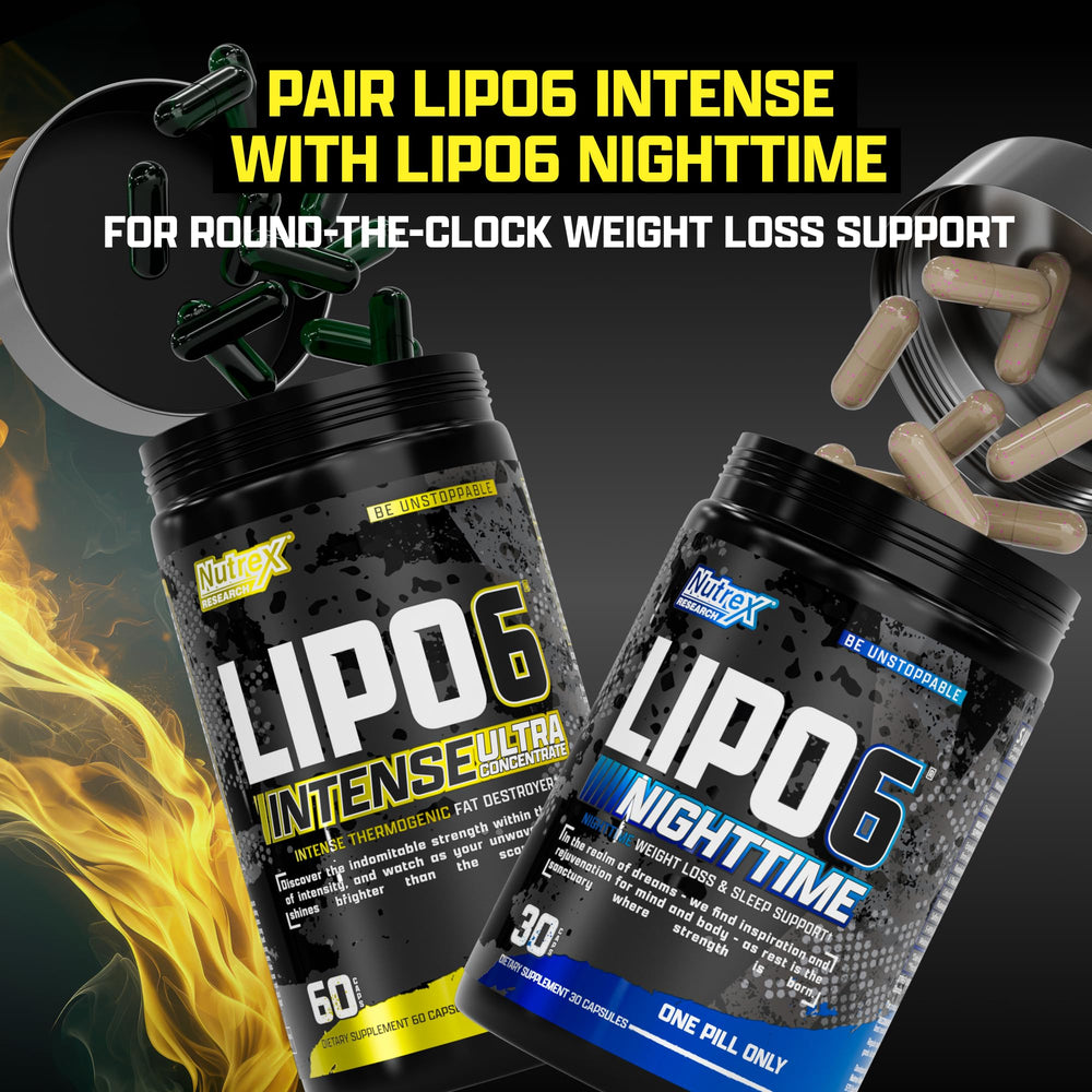 Nutrex Lipo6 Black Intense shown in a gym setting during training