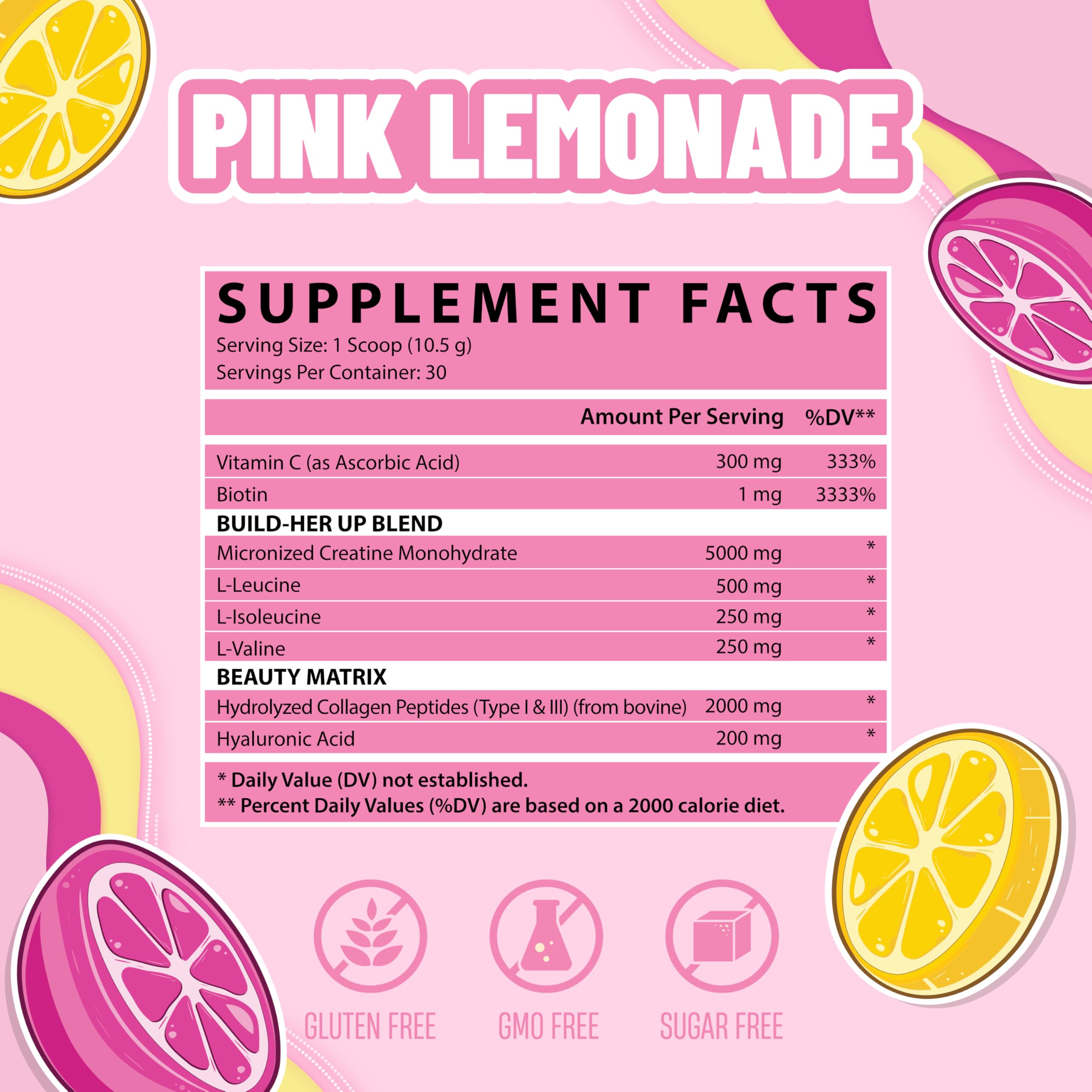 Powder in a measuring scoop showing a convenient 5 g serving with collagen