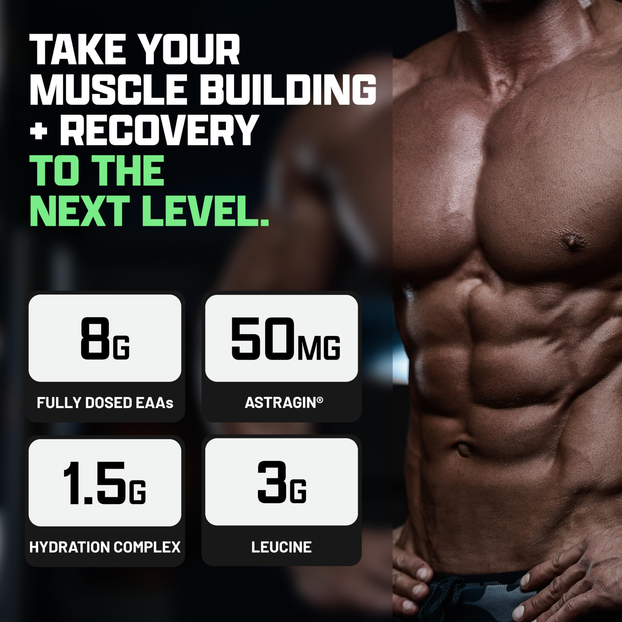 Nutrex EAA Hydration Apple Pear bottle stacked with workout gear for on the go use
