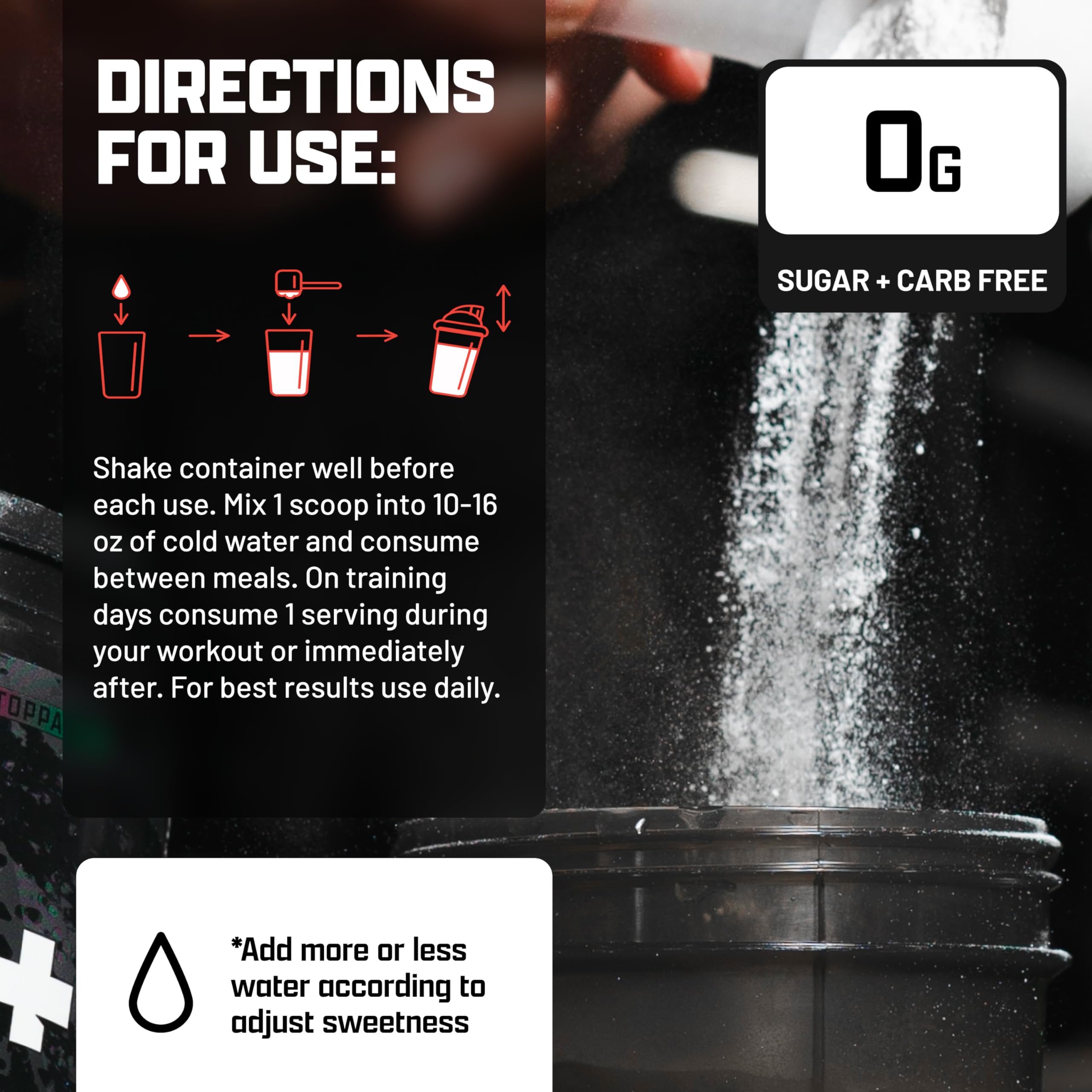 Nutrex Research EAA Hydration ingredients chart highlights full spectrum amino acids and minerals.
