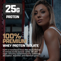 IsoFit chocolate flavor seal and packaging ready for gym bag