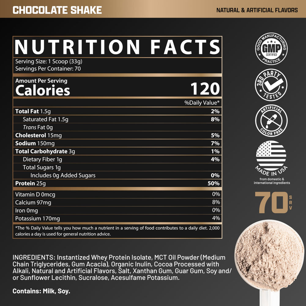 Stacked IsoFit tubs on shelf for daily protein routine