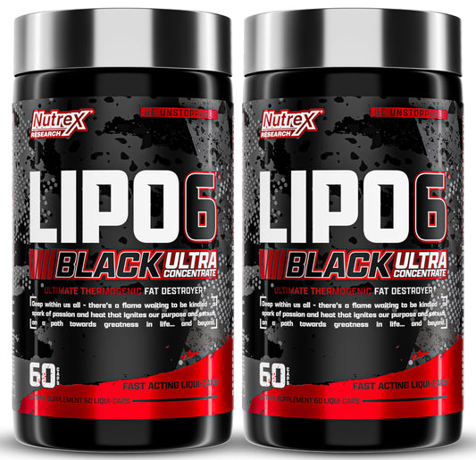 Nutrex Research Lipo-6 Black Ultra Concentrate bottle pour for on-the-go energy