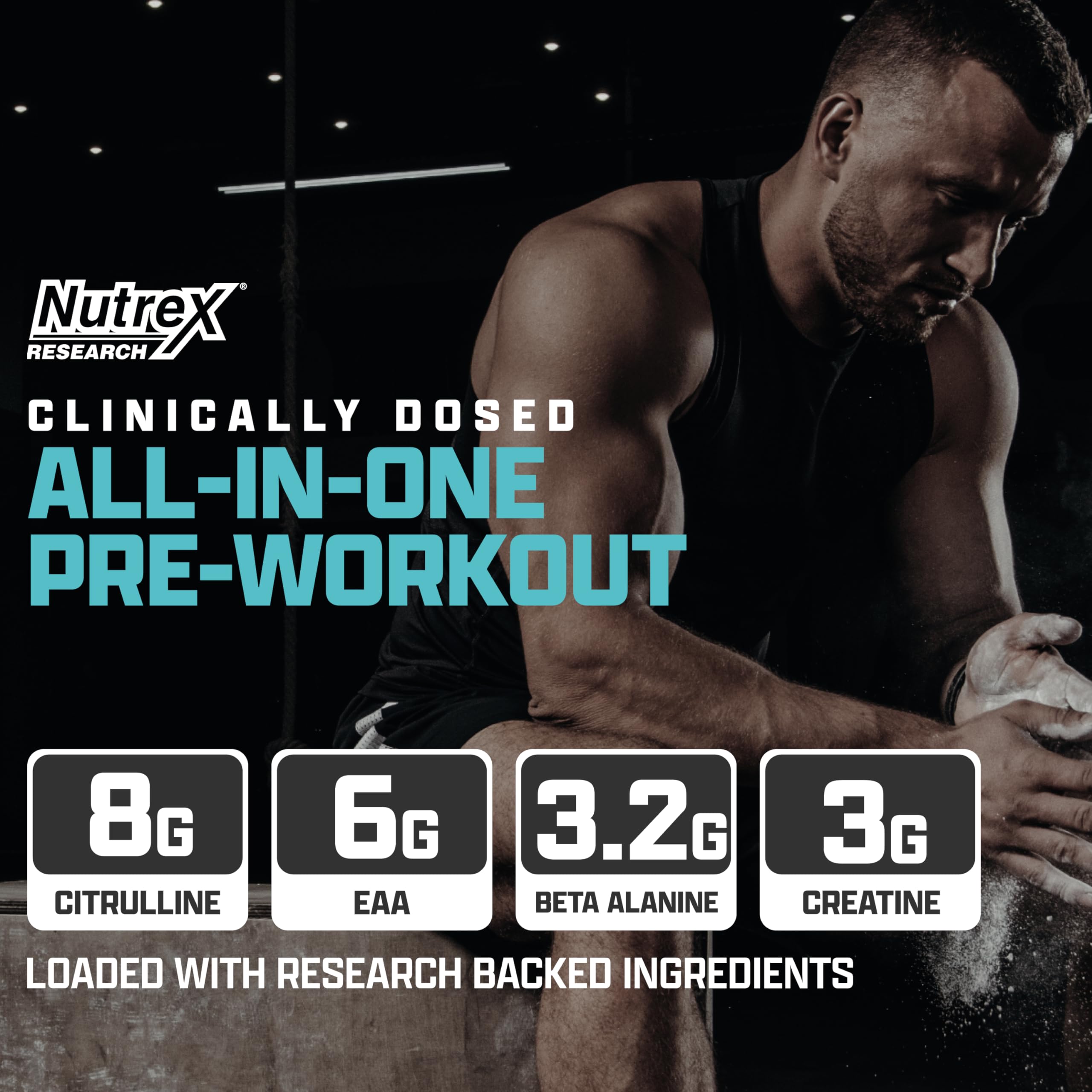 Nutrex Outlift Clinical tub close-up showing full disclosure ingredients