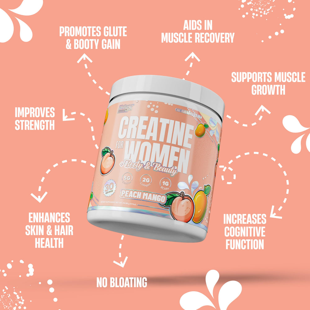 Nutrex Research women’s creatine scoop dissolving easily for daily use.