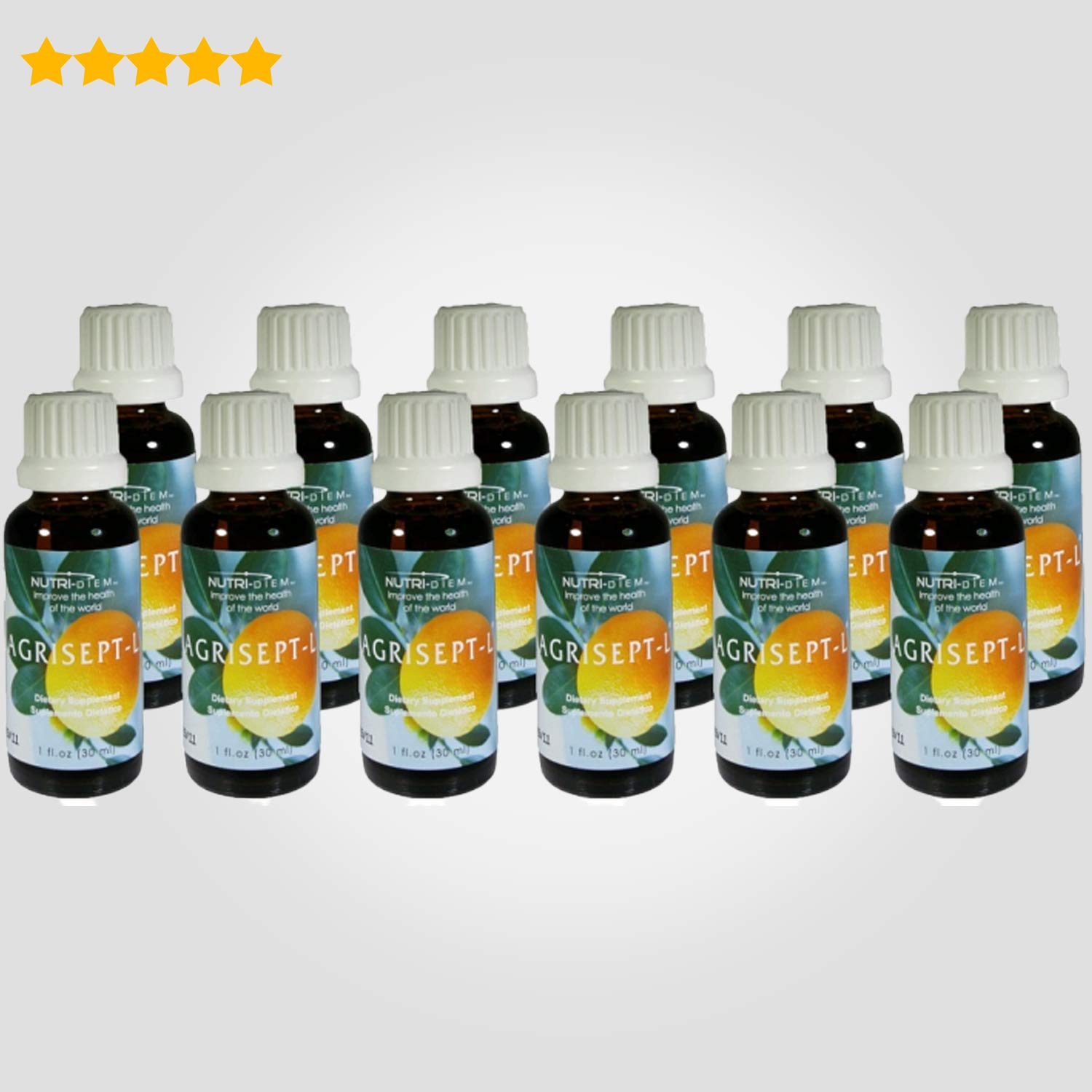 Nutri-Diem Agrisept L Antioxidant 30ml label close-up for quick recognition.