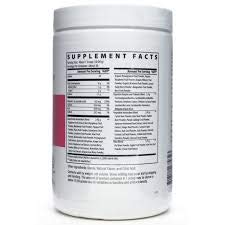 Nutri-Dyn Fruits and Greens label closeup emphasizes premium organic ingredients.