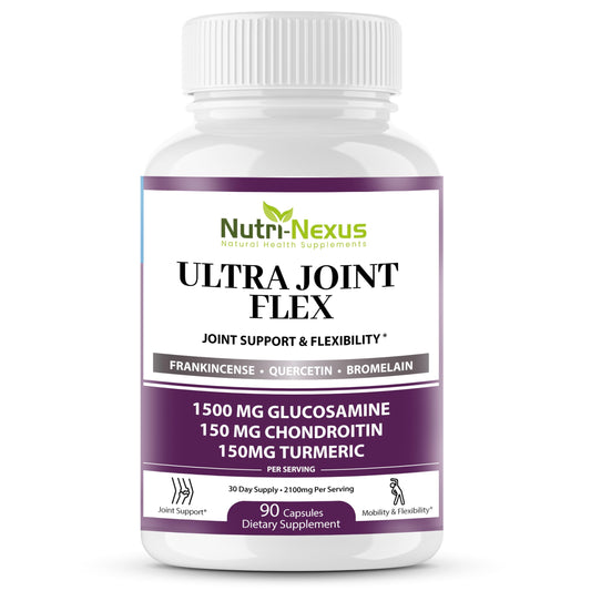 Nutri-Nexus Joint Flex bottle label highlights trusted joint support for daily mobility.