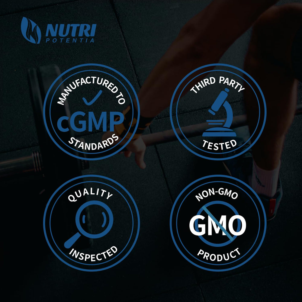 NUTRI POTENTIA D-Ribose gluten-free badge on packaging