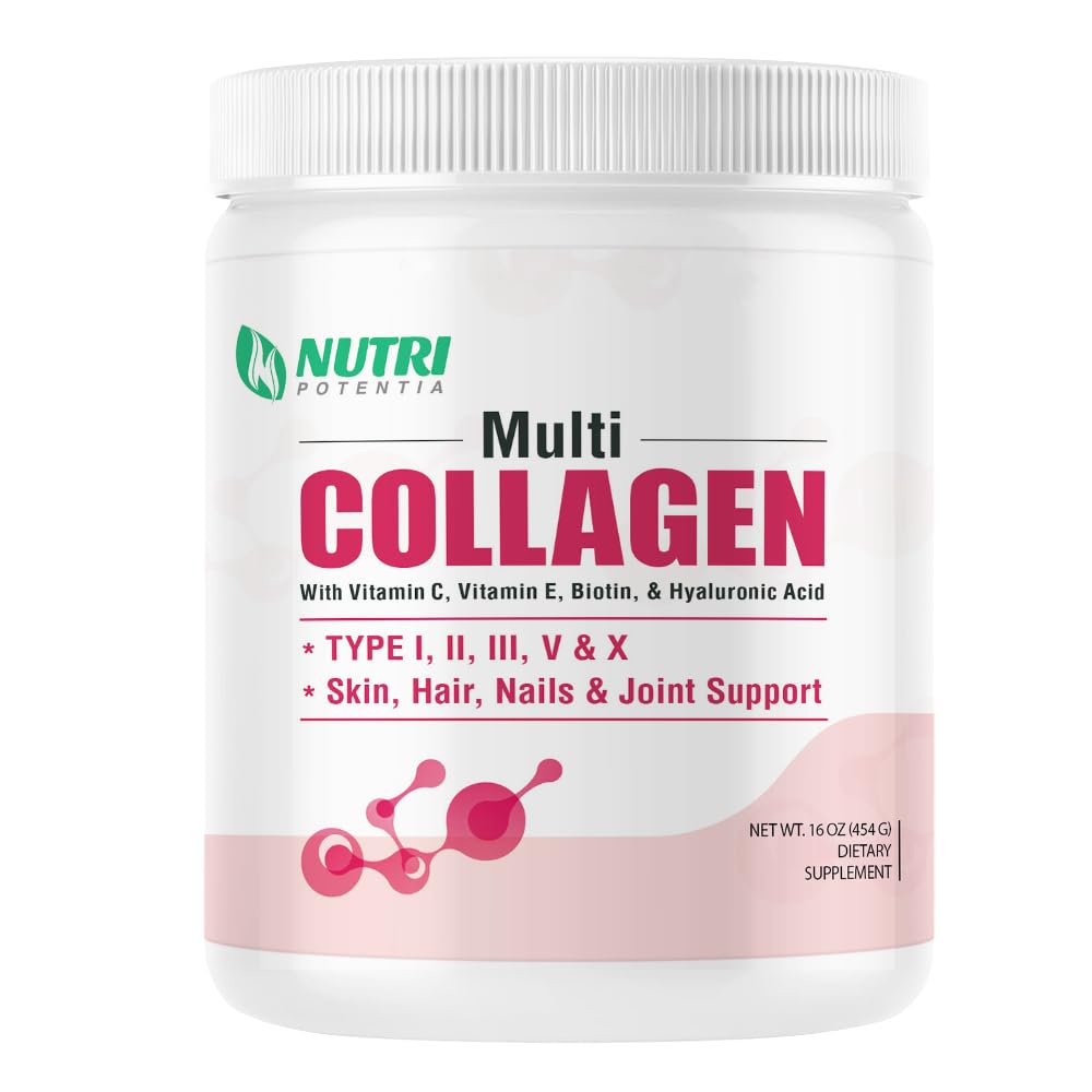 NUTRI POTENTIA multi collagen bottle ready for daily skin and joint support