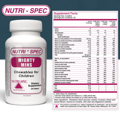 Nutri-Spec Mighty-Mins immunity benefits chart showing antioxidants.