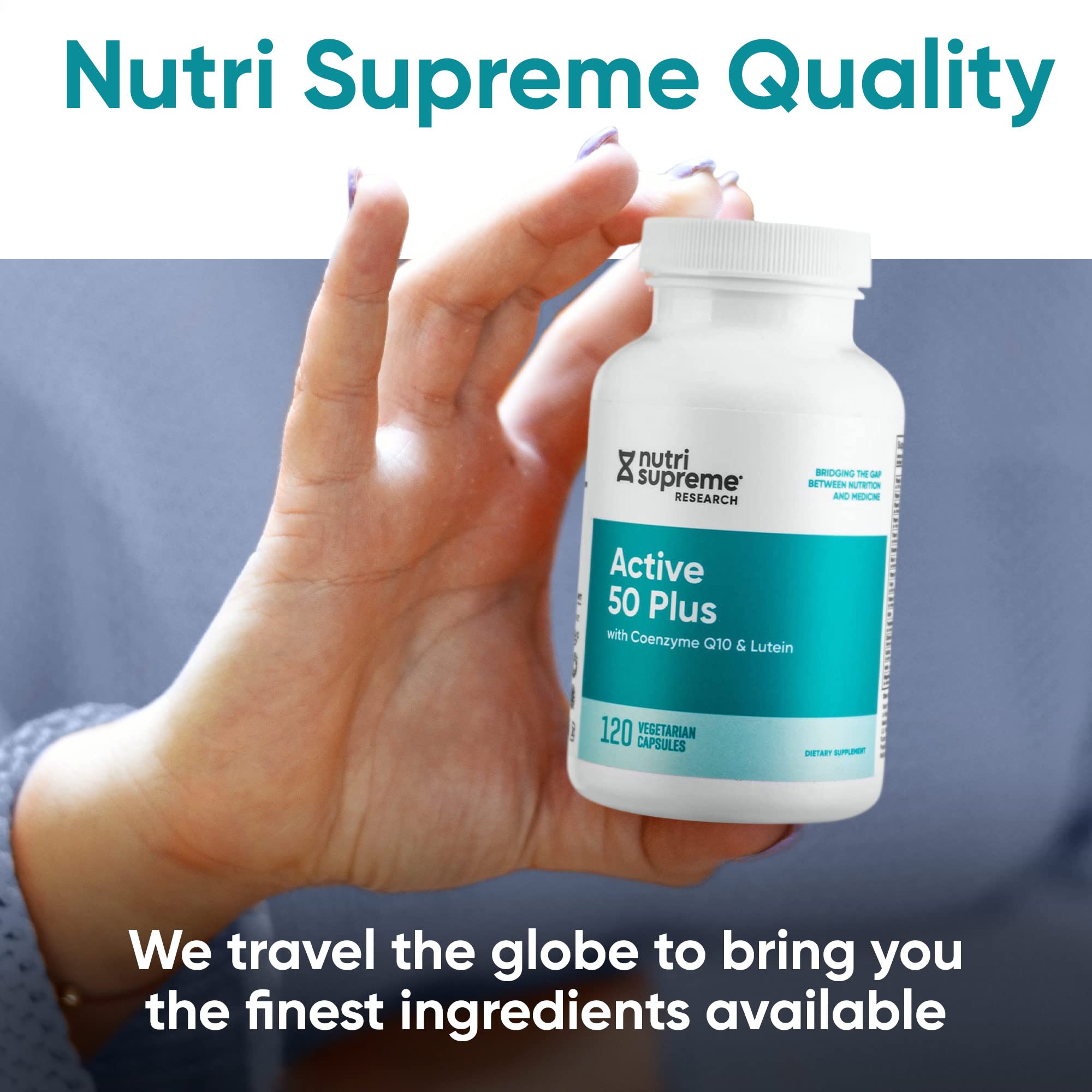 Nutri-Supreme Active 50 Plus daily use setup showing a simple wellness routine.
