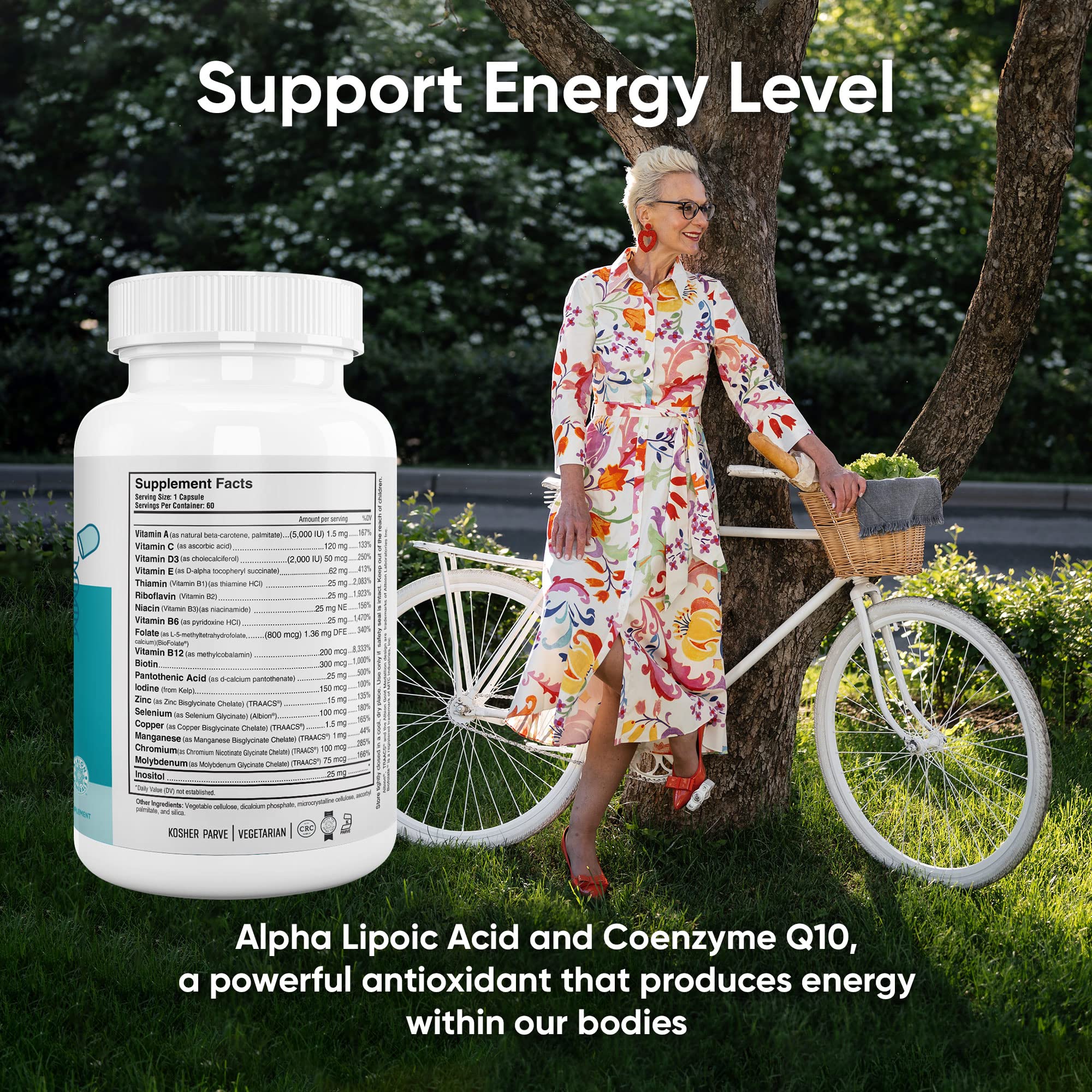Nutri-Supreme Active 50 Plus ingredients list highlights CoQ10 and lutein among others.