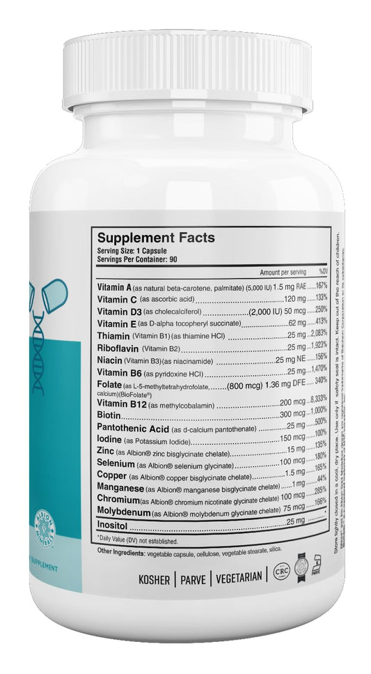 Nutri-Supreme Research multivitamin packaging highlighting kosher vegetarian formula
