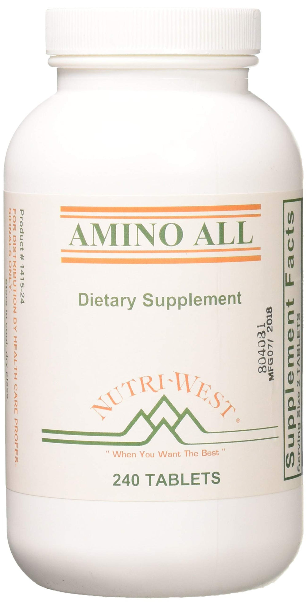 Nutri-West Amino All bottle front view for daily amino support