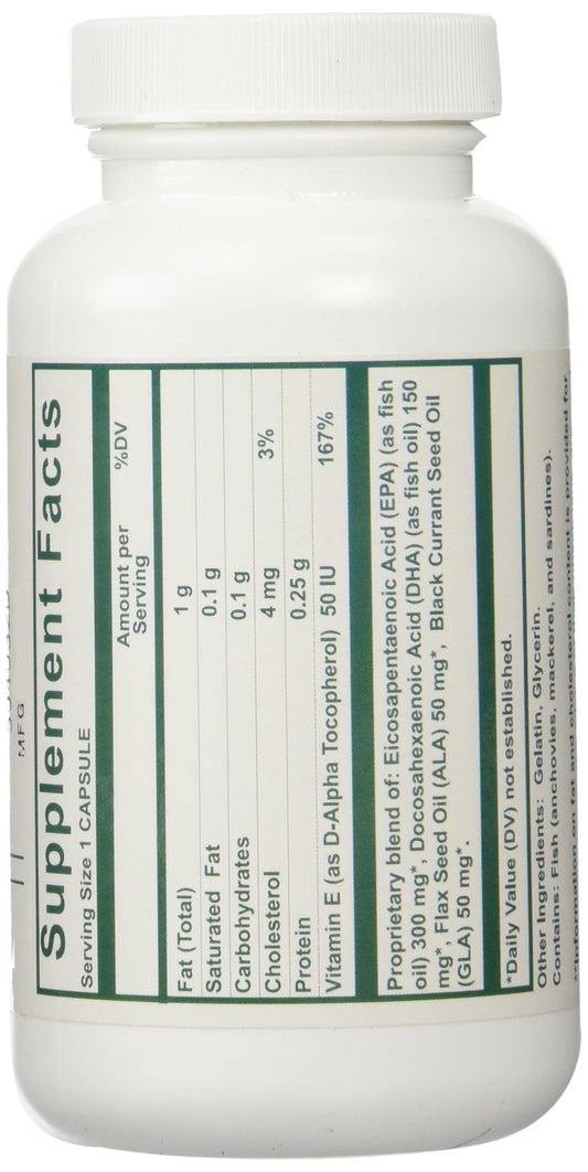 Nutri-West Complete Omega-3 Essentials bottle label close-up highlighting the ingredient list.
