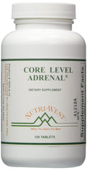 Nutri-West Core Level Adrenal bottle front view, energy-support branding.