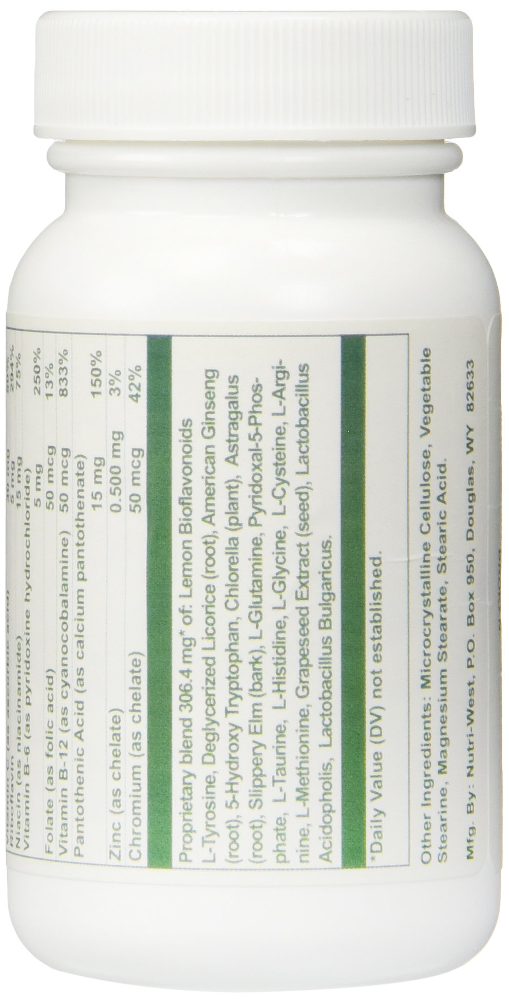 Nutri West DSF Herbal bottle back label for easy directions