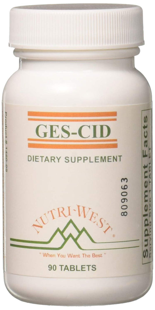 Nutri-West GES-CID-90 bottle front view for daily personal care use.