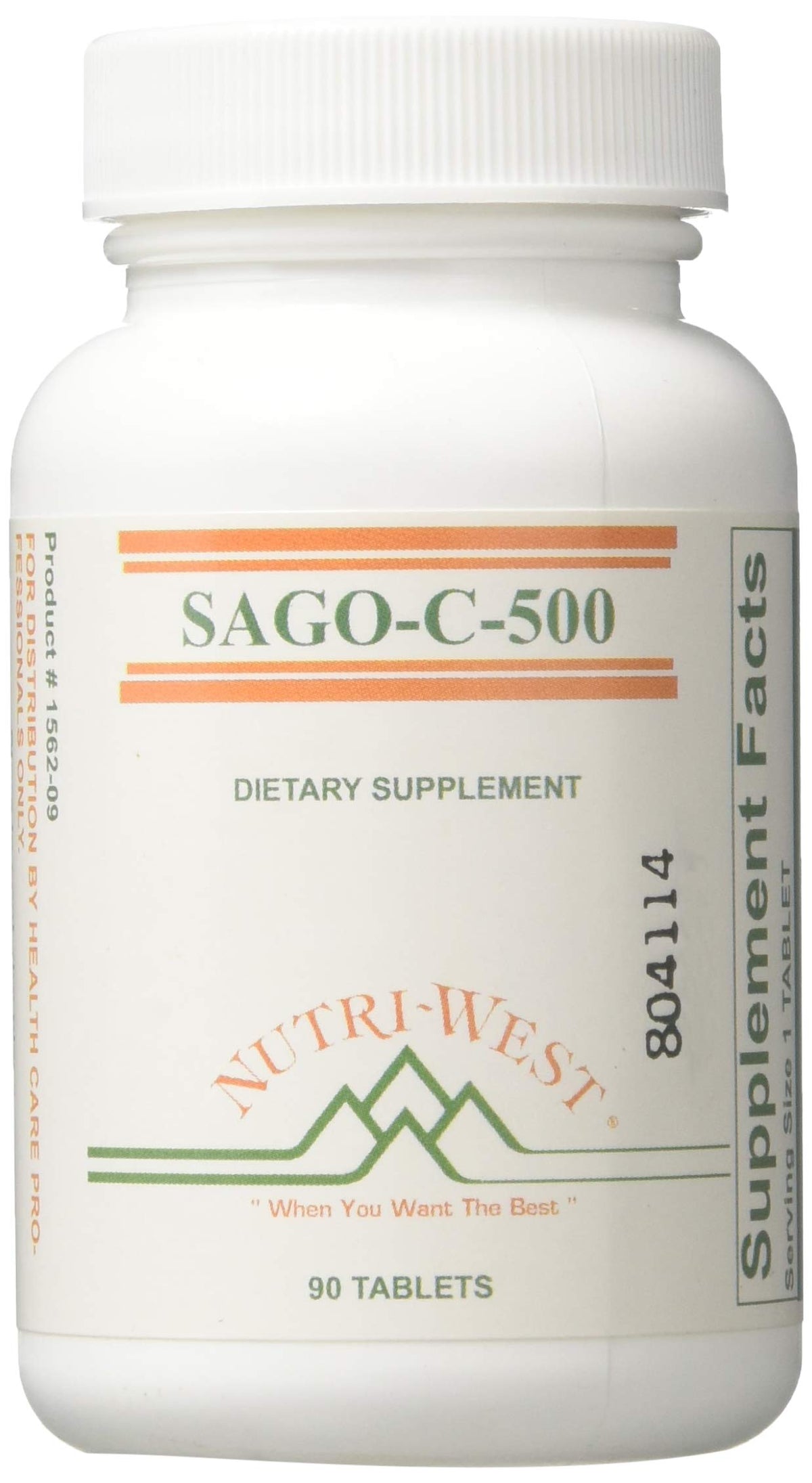 Nutri-West Sago-C-500 tablets for daily wellness routine.