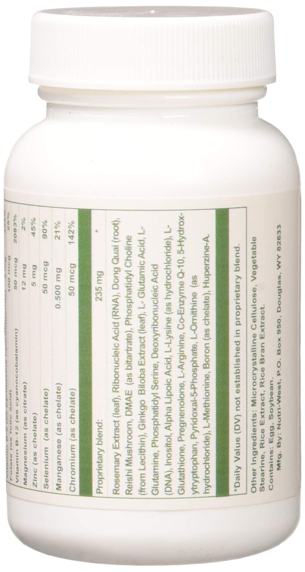 Nutri-West Total Brain 90 bottle front emphasizes easy dosing in a premium formula.