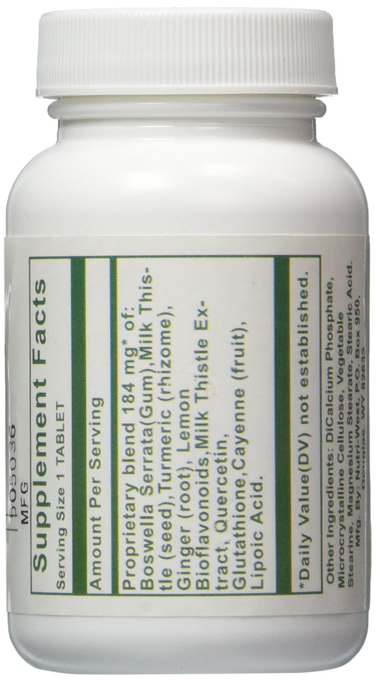 Nutri-West Total Inflam bottle back, emphasizing United States origin and joint support benefits
