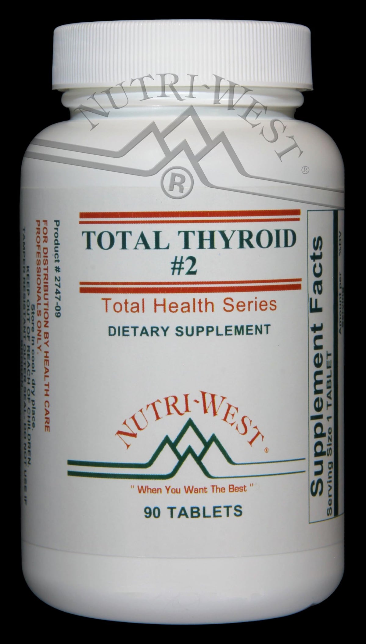Nutri-West Total Thyroid 2 bottle for convenient daily thyroid support.