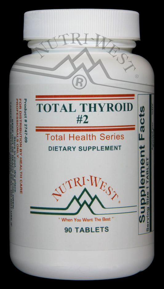 Nutri-West Total Thyroid 2 bottle for convenient daily thyroid support.