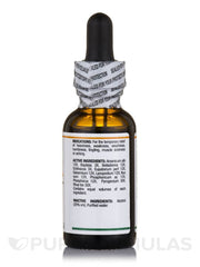 Nutri-West Virex label close-up highlighting homeopathic formula.