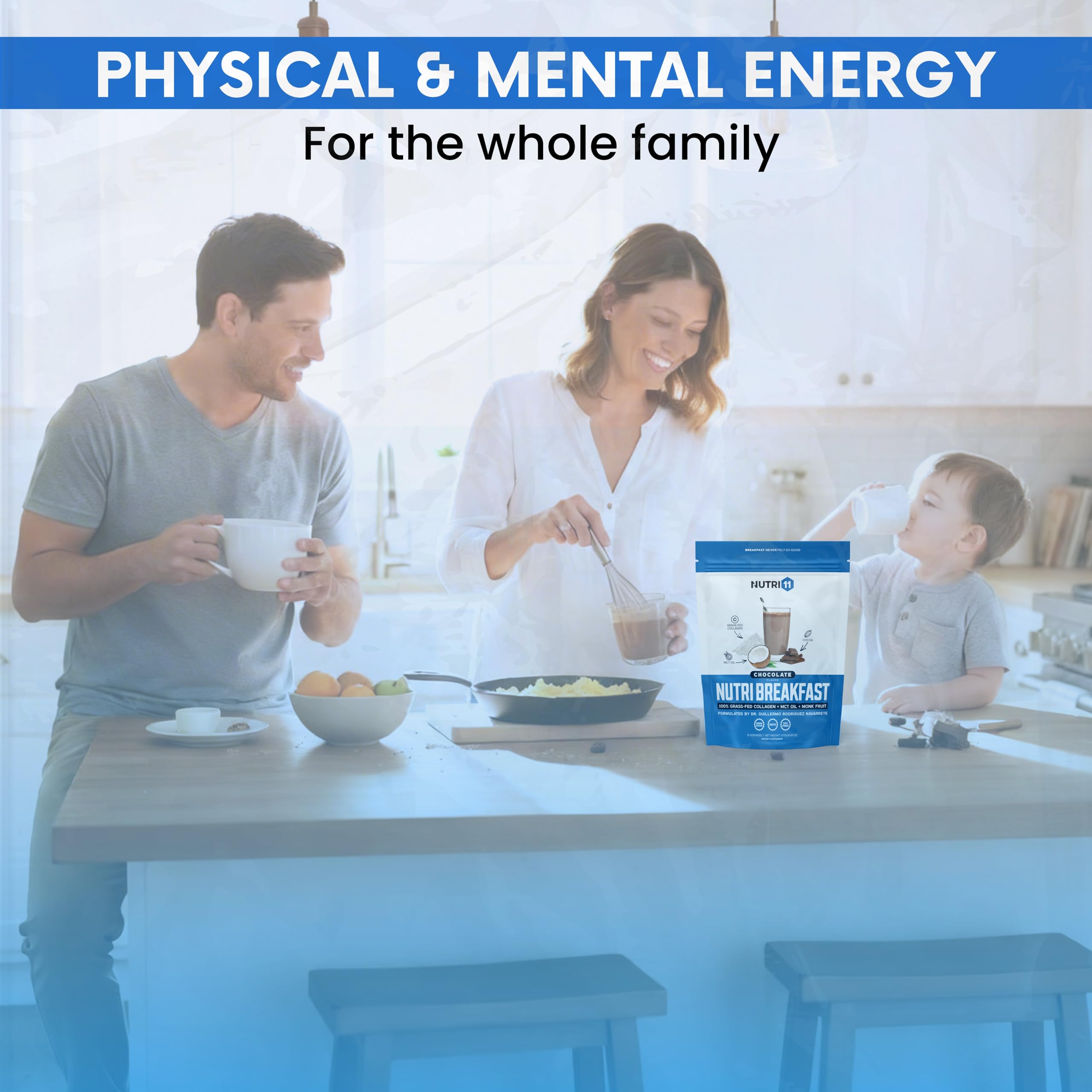 Nutri11 NutriBreakfast chocolate dissolves easily in water or milk