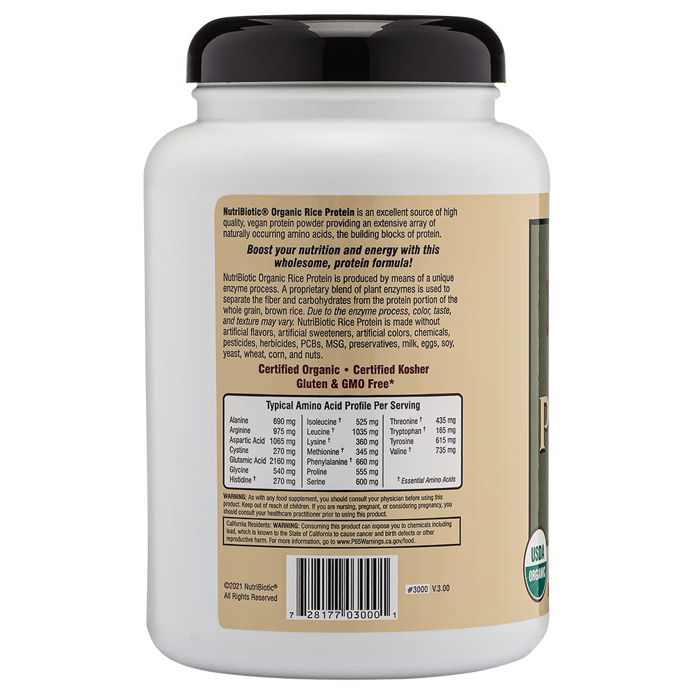 NutriBiotic Organic Rice Protein scoop resting in a shake