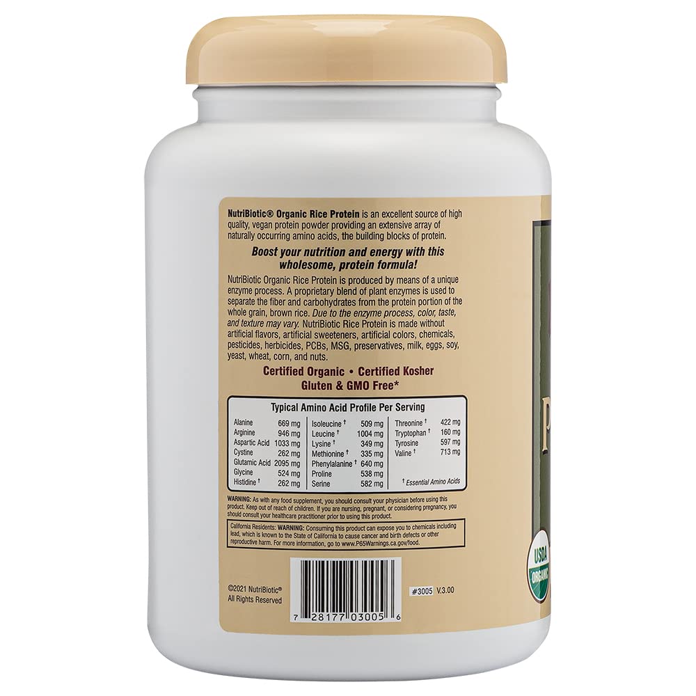 NutriBiotic Vanilla rice protein scoop ready for a quick post-workout shake.