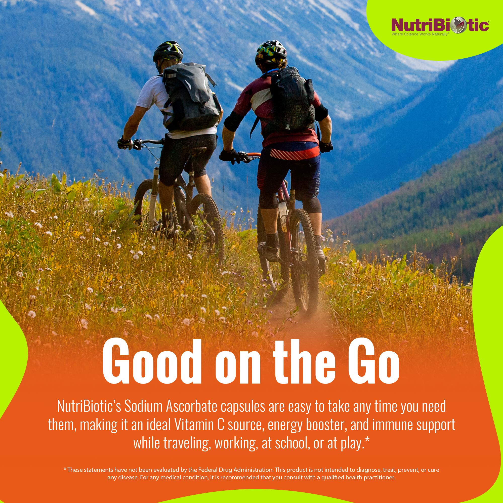 NutriBiotic Sodium Ascorbate Capsules travel tin supports on-the-go wellness.