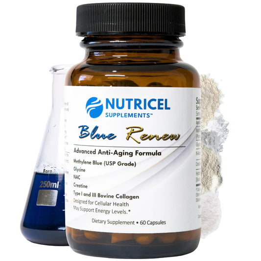 Nutricel Methylene Blue capsules bottle shows clean, trusted quality for daily use.