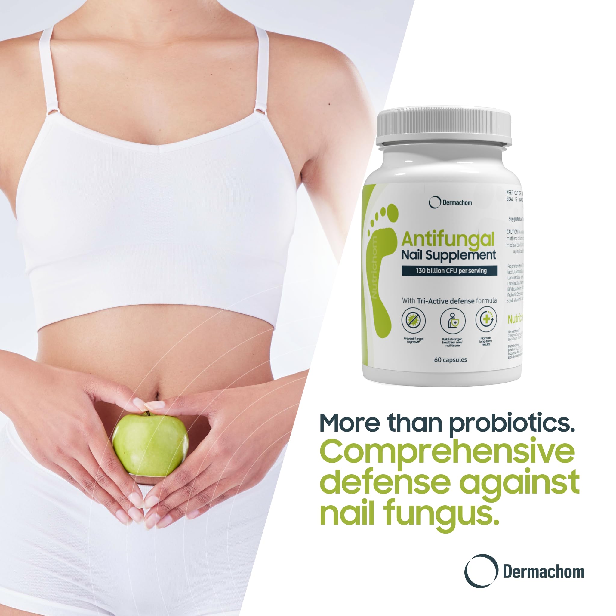 Nutrichom grapefruit seed extract graphic suggests antioxidant and nail benefits.