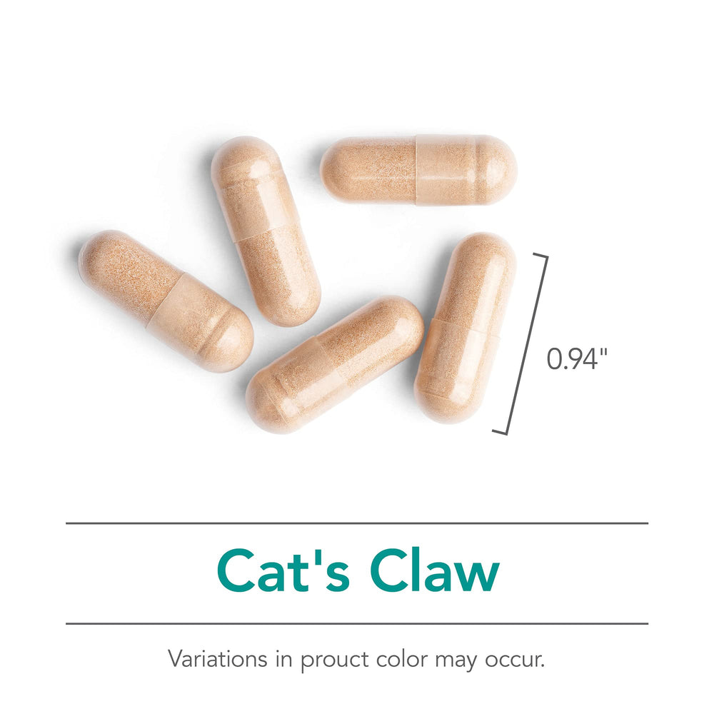 Nutricology Cats Claw bottle on shelf conveys trusted daily supplement