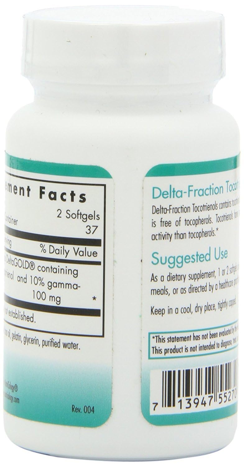 NutriCology Delta-Fraction Tocotrienols pills in container for easy daily use