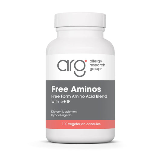 Nutricology Free Aminos bottle highlights essential amino acids for lean muscle support.