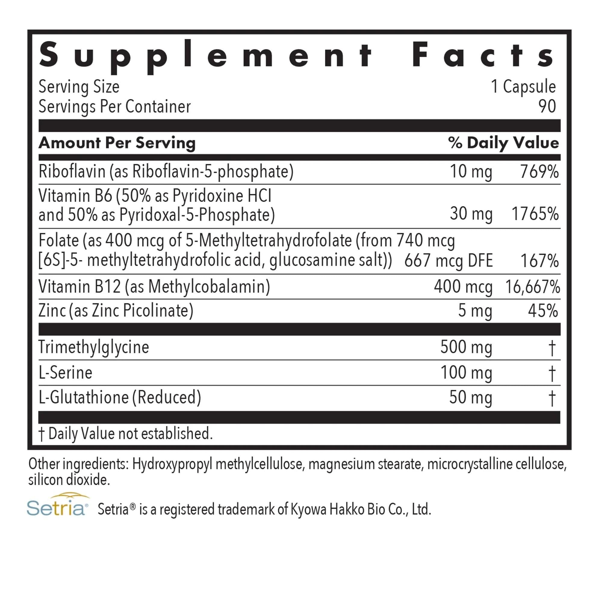 Nutricology Homocysteine Plus capsules support daily homocysteine metabolism