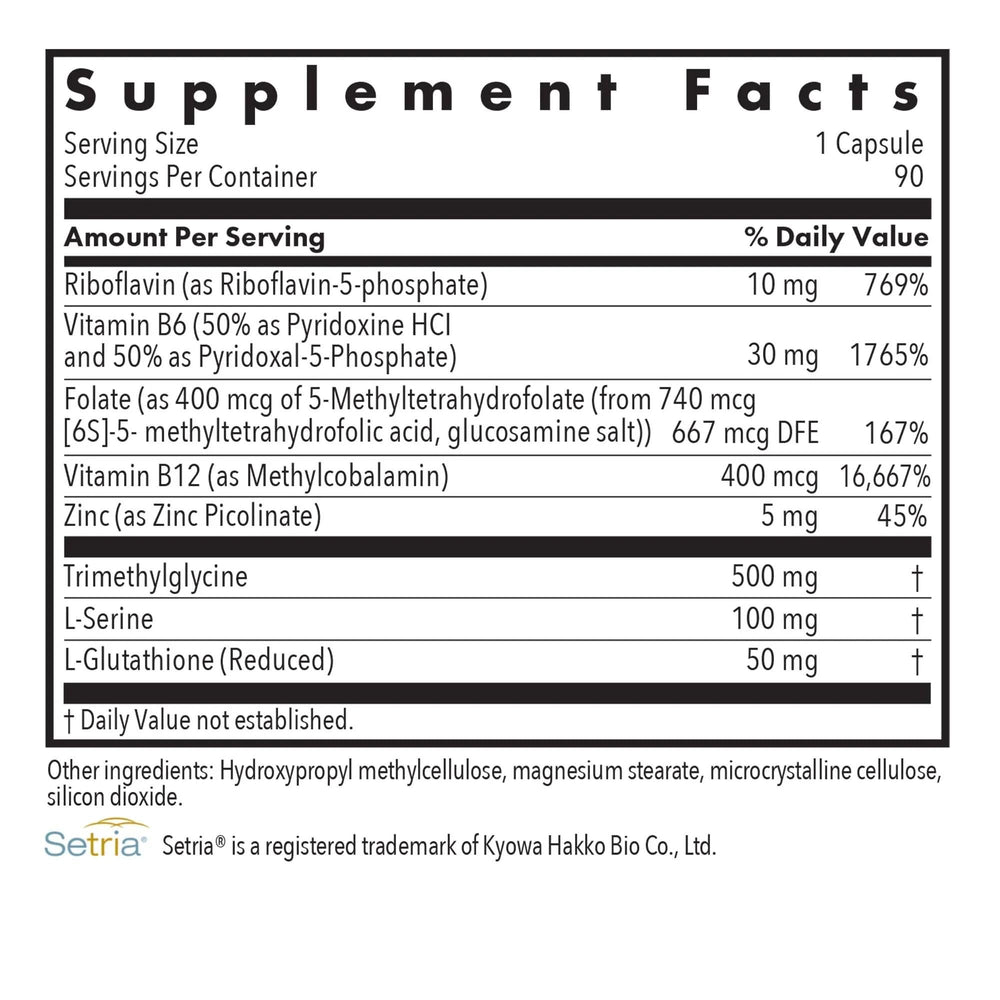 Nutricology Homocysteine Plus capsules support daily homocysteine metabolism